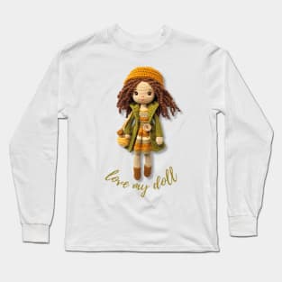 Handmade Wool Doll, Cozy and Cute - design 4 Long Sleeve T-Shirt